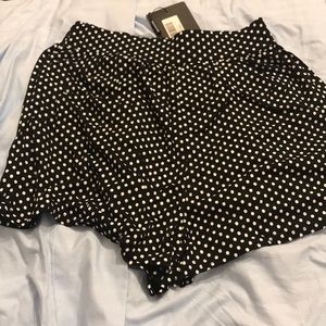 Black polka dot shorts